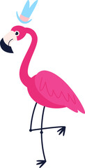 Funny flamingo character