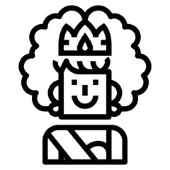 beauty pageant line icon style