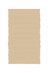 Vintage brown torn paper note. Recycled ripped memo paper template.