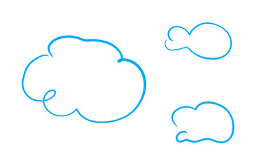 
It is a cloud line drawing drawn with a sky blue felt-tip pen.