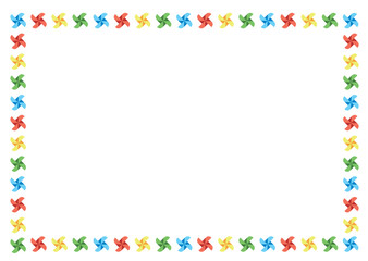 カラフルな風車のフレーム