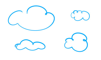 
It is a cloud line drawing drawn with a sky blue felt-tip pen.