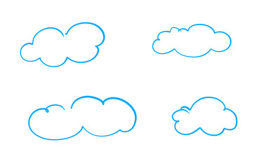 
It is a cloud line drawing drawn with a sky blue felt-tip pen.