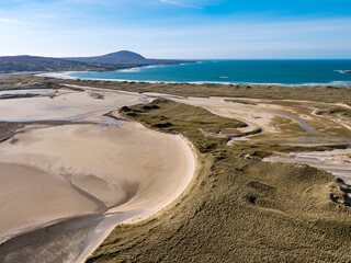 Aerial view of Ballyness Bay and Magheraroarty in County Donegal - Ireland © Lukassek