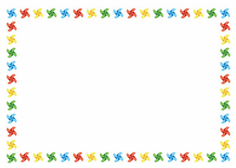 カラフルな風車のフレーム