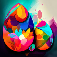 Easter eggs background Colorful Festive Easter Abstractly Decorated Eggs. Ai generated art 