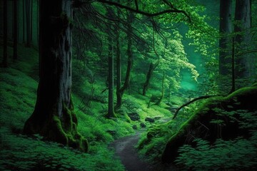 Beautiful green forest