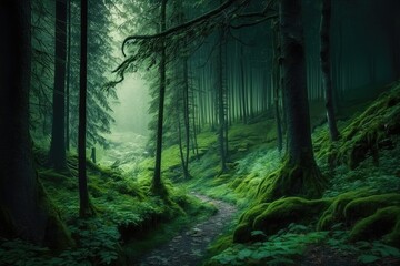 Beautiful green forest