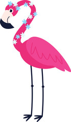 Flamingo character Long legs bird