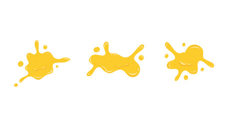 set yellow cheese liquid splatter splash illustration element decoration