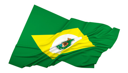 A bandeira do estado do Ceará, região Nordeste, Brasil - Ilustração 3D - obrazy, fototapety, plakaty