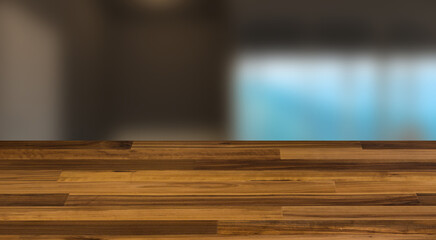 Modern office Cabinet.  3D rendering.   Meeting room, Background with empty wooden table. Flooring.