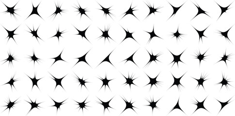 fire flakes shape and sparkles shape Set of 50
