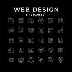 Set line icons of web design