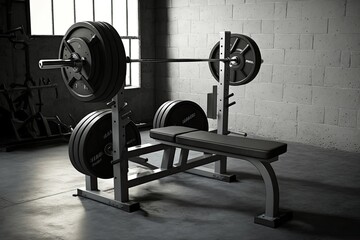 Bench press in empty gym