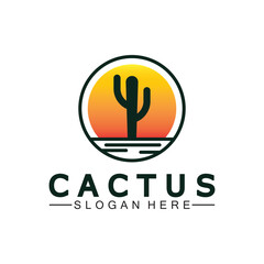 Cactus Logo Template Design Vector, Design Concept, Creative Symbol, Icon