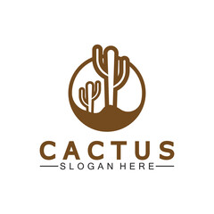 Cactus Logo Template Design Vector, Design Concept, Creative Symbol, Icon
