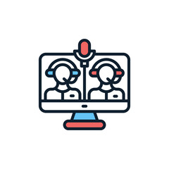 Audio Conference icon in vector. illustration