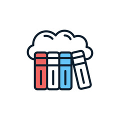 Digital Library icon in vector. illustration