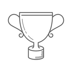 doodle trophy award icon, retro style