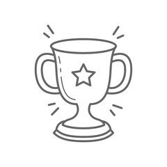 doodle trophy award icon, retro style