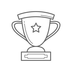 doodle trophy award icon, retro style
