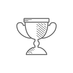 doodle trophy award icon, retro style