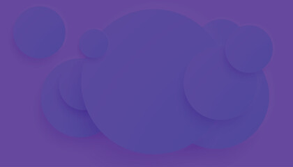 Abstract Purple Overlap Circles Background. Soft Color 3D Paper Circle Banner with Drop Shadows. Minimal Simple Design for Presentation, Flyer, Brochure, Website, Book, etc
