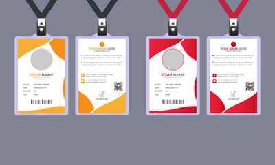 Clean Simple office ID Card, creative Design, Template Id Card for Company, professional ID Card Clean and Minimalist id card