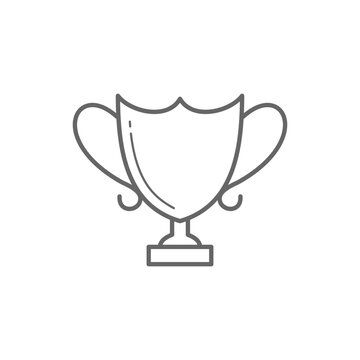 doodle trophy award icon, retro style