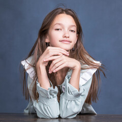 Studio portrait of a young teen girl