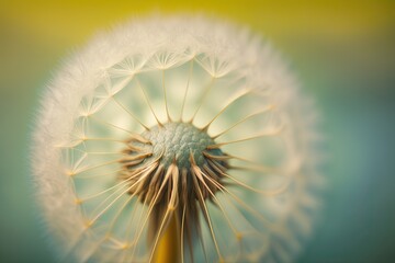 A beautiful close-up photograph of a dandelion with a blurred background. Generated by AI