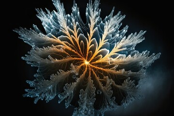 Fototapeta na wymiar Stunning macro shot of an ice crystal, showcasing the beauty of nature. Generated by AI.