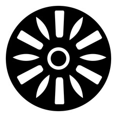 Drum industry circle round icon black color vector illustration image flat style