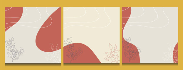 social media post background template, botanical background with soft colors.
