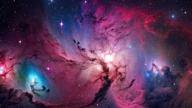 Beautiful nebula in deep space in 4k