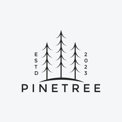 black pine tree simple logo design