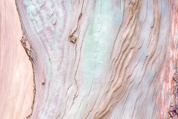 Close-up shot of the texture of a tree with pink bark. Generated by AI.