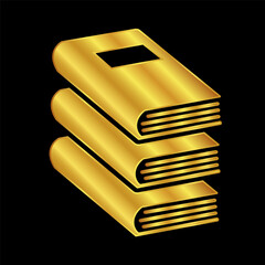 book icon vector  in gold colored for graphic and web design