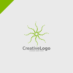 abstract geometric dot circle spiral logo company business