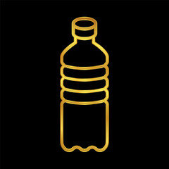 water bottle icon in gold colored for graphic and web design