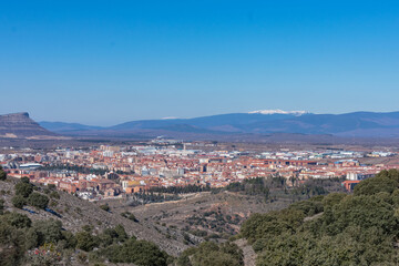 Spanish city of Soria from the top of a hill