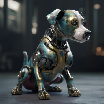 Robot dog. AI generative.