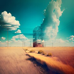 Generative AIと 空と 風景の 雲