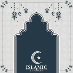 ramadan kareem background flat line style