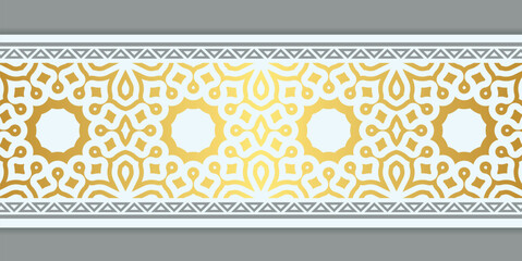 Elegant golden ornamental border template