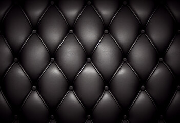 Black luxury smooth shiny leather capitone background texture, for wallpaper or header.
