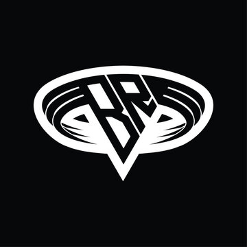 recommend clip art: BR Logo monogram with triangle shape slice isolated outline design template