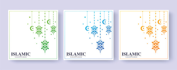 collection of colorful ramadan kareem backgrounds