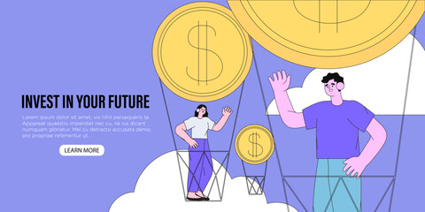 Young people, students, employee open bank account for education, traveling and other needs. Money savings. Financial independence and freedom, salary increase or career opportunity concept.